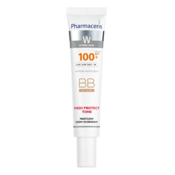 Pharmaceris W Medi Protect Tone, Medyczny krem ochronny BB SPF100+, 02 Sand, 40 ml