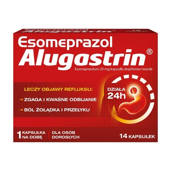 Esomeprazol Alugastrin 20 mg, 14 kapsułek dojelitowych