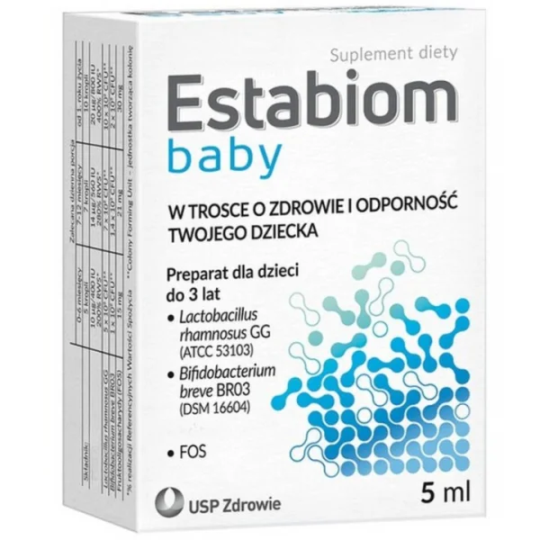 Estabiom Baby, krople dla dzieci do 3 lat, 5 ml