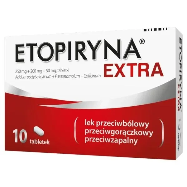 Etopiryna Extra 250 mg + 200 mg + 50 mg, 10 tabletek