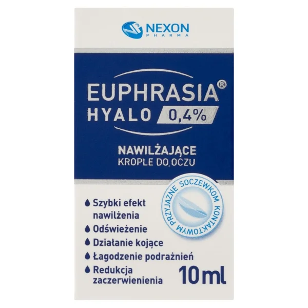 Euphrasia Hyalo 0,4%, nawilżające krople do oczu, 10 ml