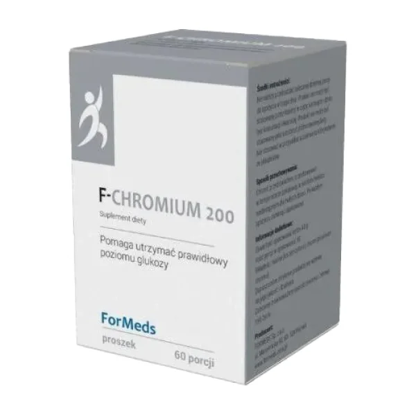 Formeds, F-Chromium 200, pikolinian chromu 200 mcg w proszku, 60 porcji