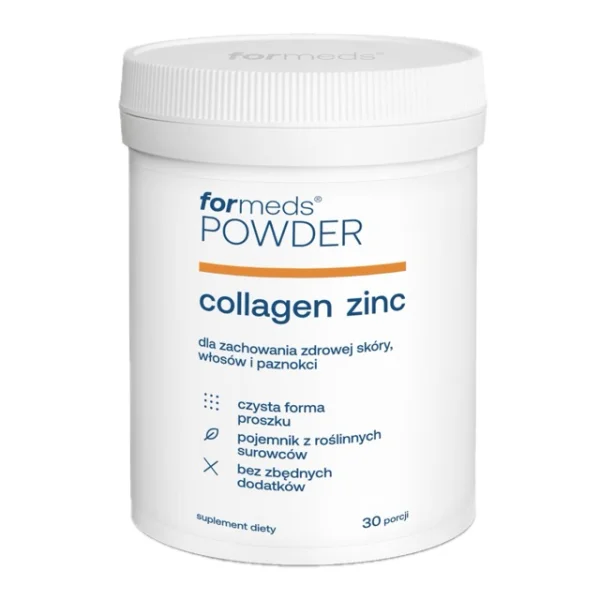 ForMeds POWDER Collagen Zinc, dla zachowania skóry, włosów i paznokci, 30 porcji
