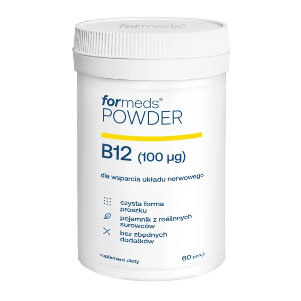 ForMeds POWDER B12, dla wsparcia układu nerwowego, 60 porcji