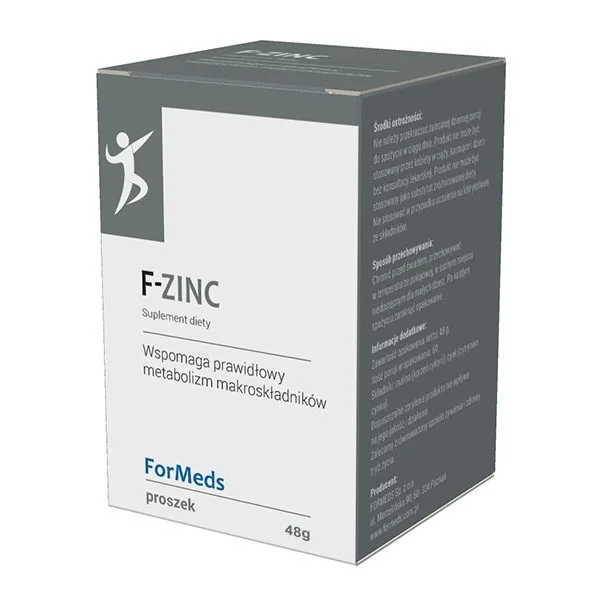 ForMeds F-Zinc, wspomaga prawidłowy metabolizm makroskładników, 60 porcji