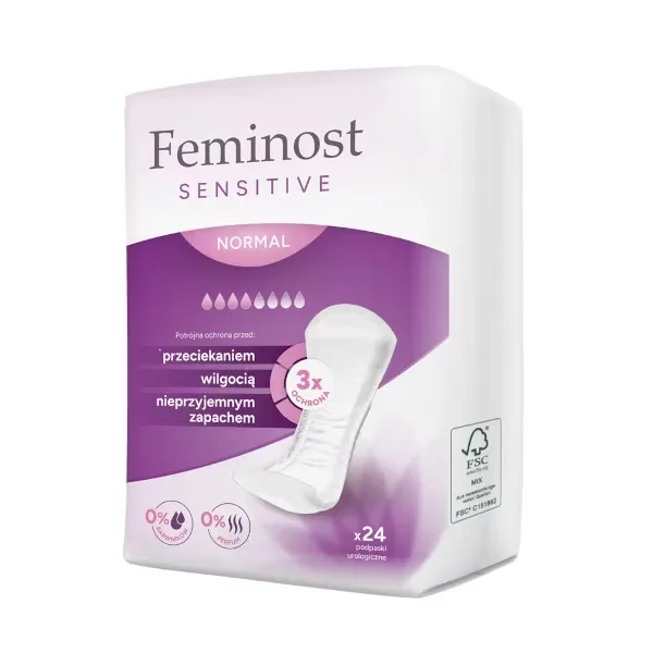 Feminost Sensitive Normal, podpaski urologiczne, 24 sztuki