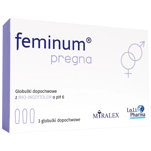 Feminum Pregna, globulki dopochwowe, 3 sztuki