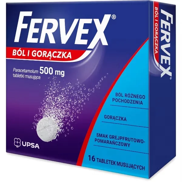 Fervex ból i gorączka, 16 tabletek musujących