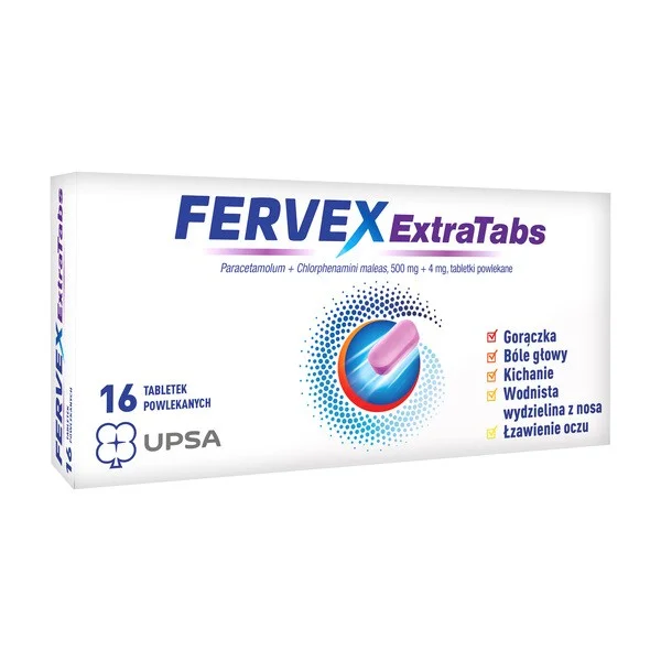 Fervex ExtraTabs 500 mg + 4 mg, 16 tabletek