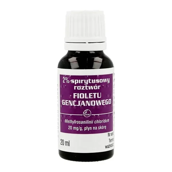 Pyoctanina (Gencjanowy fiolet), 2 %, roztwór spirytusowy, 20 ml