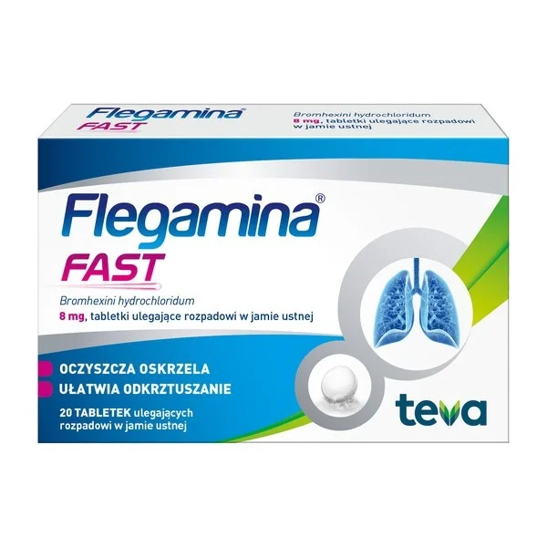 Flegamina Fast 8 mg, 20 tabletek