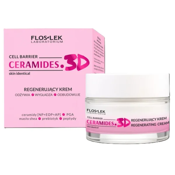 Floslek Laboratorium Ceramides. 3D, regenerujący krem do twarzy, 50 ml