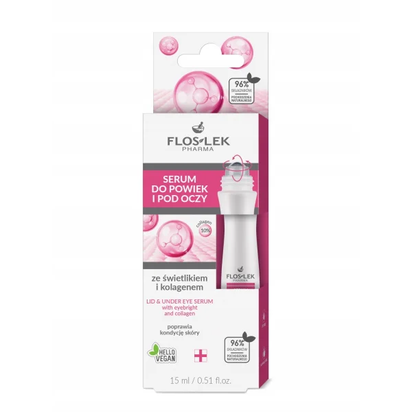 Floslek, serum do powiek i pod oczy ze świetlikiem i kolagenem, roll-on, 15 ml