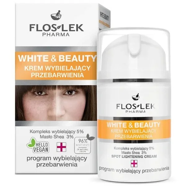Flos-Lek White & Beauty, krem wybielający przebarwienia, 50 ml