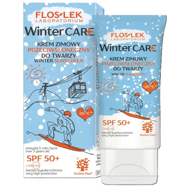 Floslek Winter Care, krem zimowy przeciwsłoneczny do twarzy, SPF 50+, 30 ml