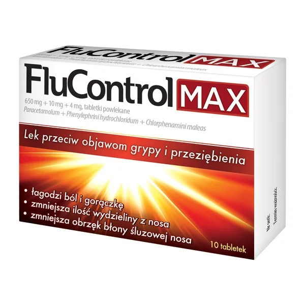 Flucontrol Max 650 mg + 10 mg + 4 mg, 10 tabletek powlekanych