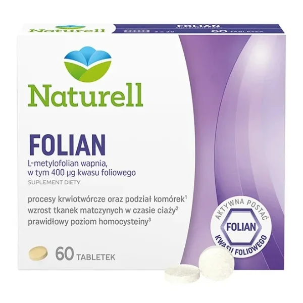 Naturell Folian, kwas foliowy 400 µg, 60 tabletek