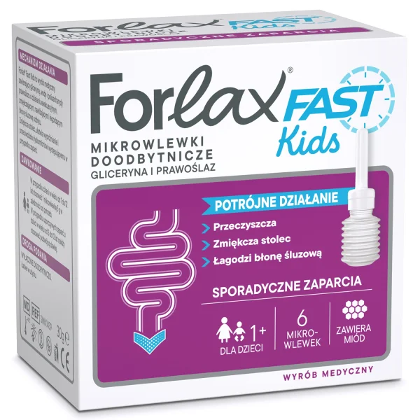 Forlax Fast Kids, mikrowlewki doodbytnicze, 5 g x 6 sztuk