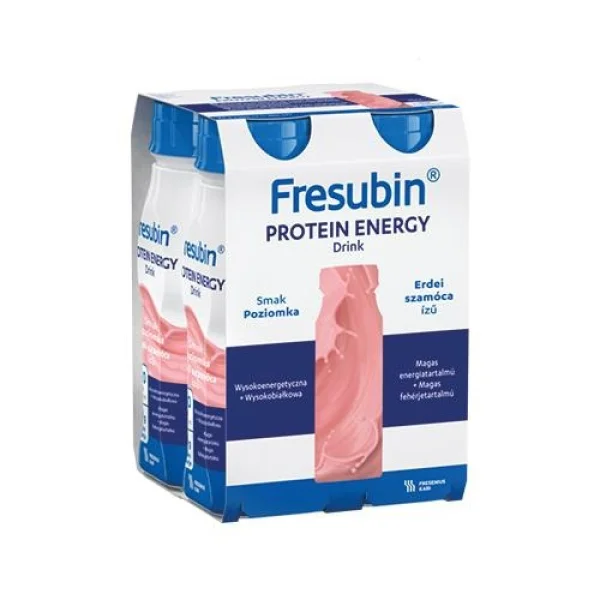 Fresubin Protein Energy Drink, preparat odżywczy, smak poziomkowy, 4 x 200 ml