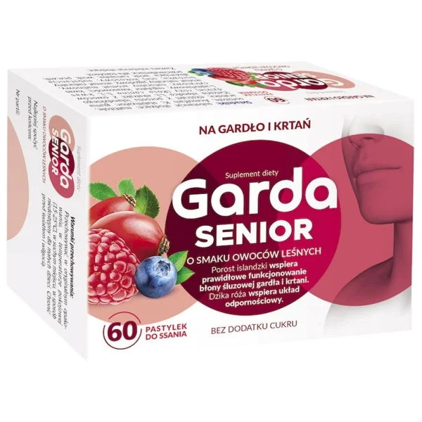 Garda Senior, smak owoców leśnych, 60 pastylek do ssania