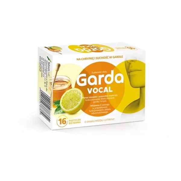 Garda Vocal, smak miodu i cytryny, 16 pastylek do ssania