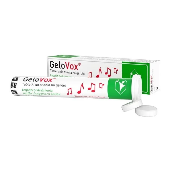 GeloVox, na gardło, wiśniowo-mentolowy, 20 tabletek do ssania