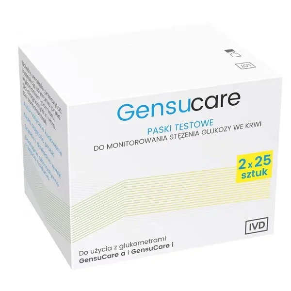 Gensucare, paski testowe, 50 sztuk