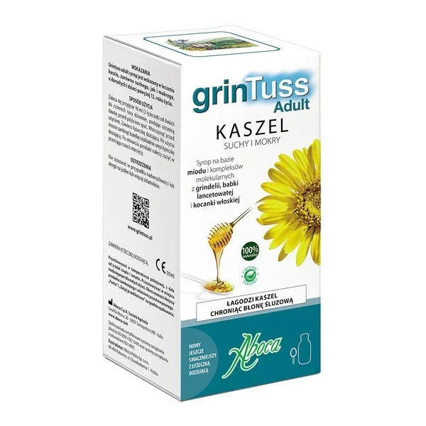 GrinTuss Adult, kaszel suchy i mokry, syrop dla dzieci powyżej 12 roku i dorosłych, 210 g