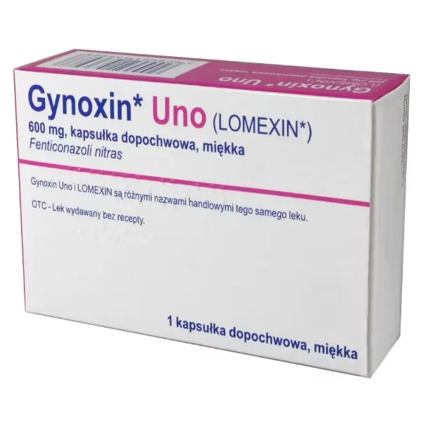 Gynoxin Uno 600 mg, 1 kapsułka dopochwowa miękka (import równoległy Medezin)