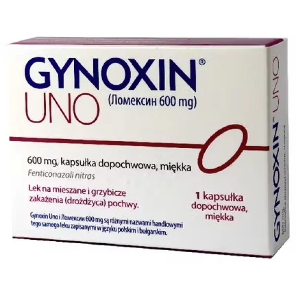 Gynoxin Uno 600 mg, kapsułka dopochwowa, 1 sztuka (import równoległy Inpharm)