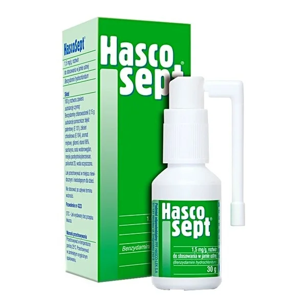 Hascosept 1,5 mg/g, roztwór do stosowania w jamie ustnej, 30 g