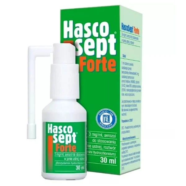 Hascosept Forte 3 mg/ml, aerozol do stosowania w jamie ustnej, 30 ml