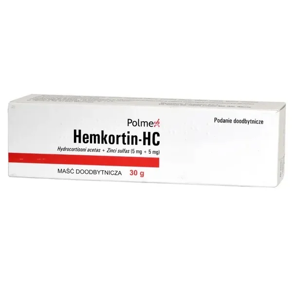 Hemkortin-HC (5mg+5mg)/g, maść doodbytnicza, 30 g