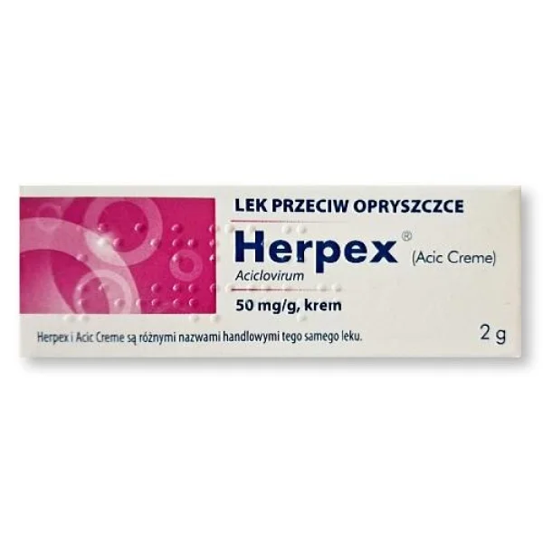 Herpex 50 mg/g, krem , 2 g (import równoległy Inpharm)