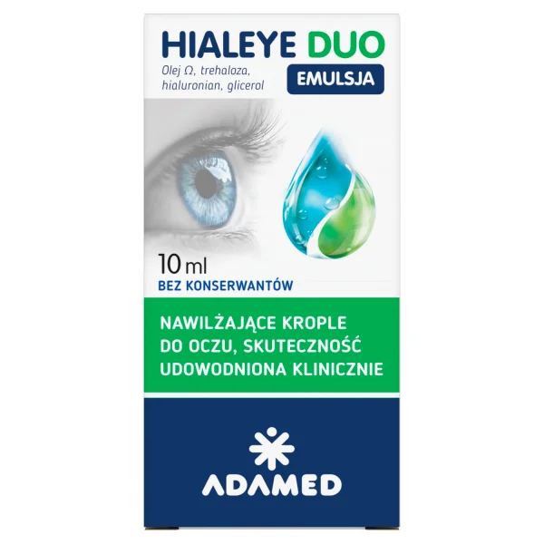 Hialeye Duo Emulsja, nawilżające krople do oczu, 10 ml