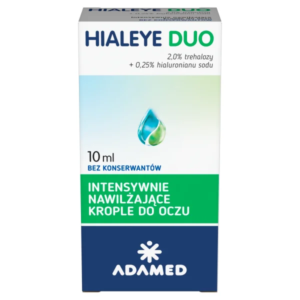 Hialeye Duo, intensywnie nawilżające krople do oczu, 10 ml