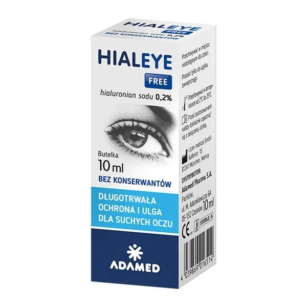 Hialeye Free 0,2%, nawilżające krople do oczu, 10 ml