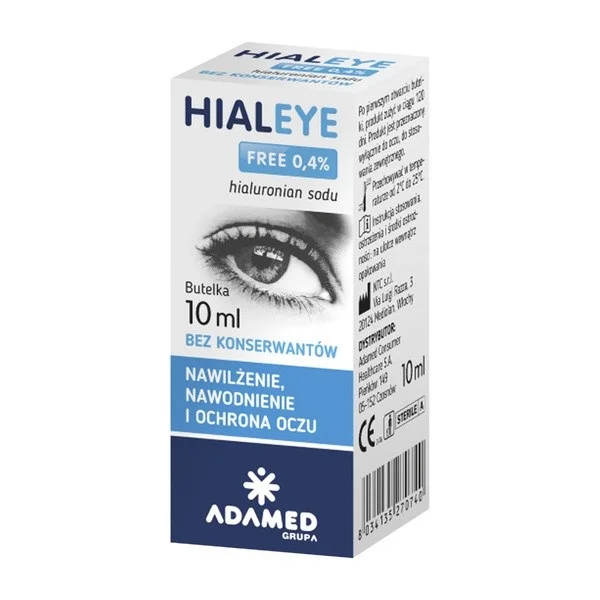 Hialeye Free 0,4%, nawilżające krople do oczu, 10 ml