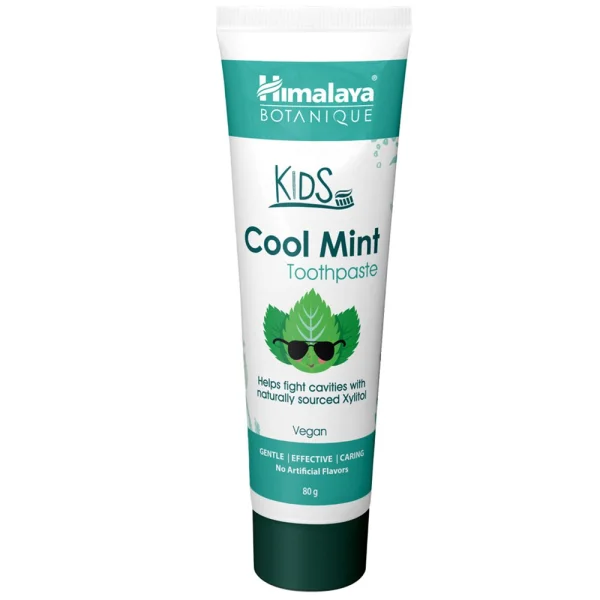 Himalaya Botanique Kids, botaniczna pasta do zębów dla dzieci, bez fluoru, Cool Mint, 80 g