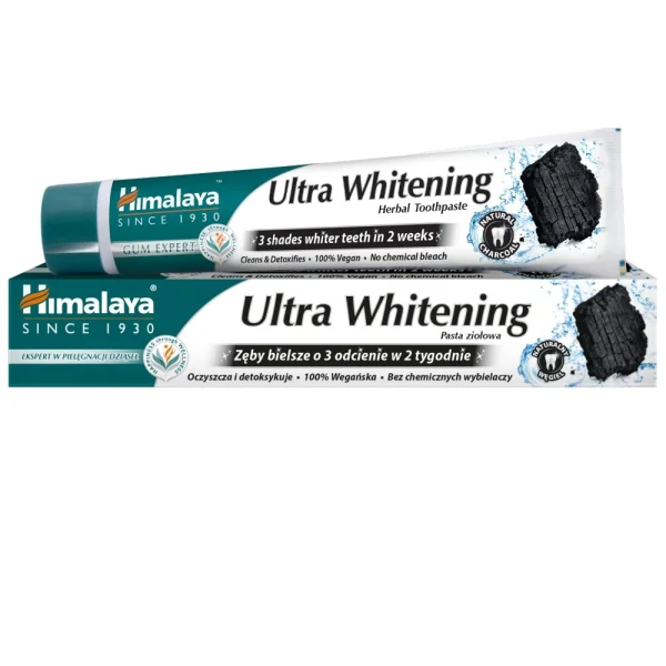 Himalaya Ultra Whitening, ziołowa pasta do zębów z naturalnym węglem, 75 ml