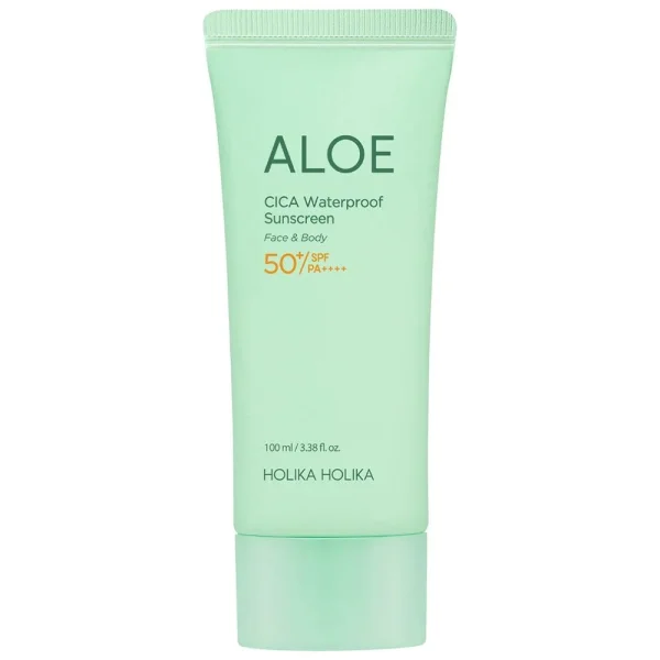 Holika Holika Aloe Cica Waterproof Sunscreen, żel przeciwsłoneczny do twarzy i ciała, SPF 50+, 100 ml