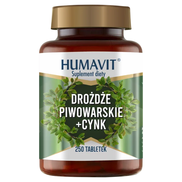 Humavit Drożdże Piwowarskie + Cynk, 250 tabletek