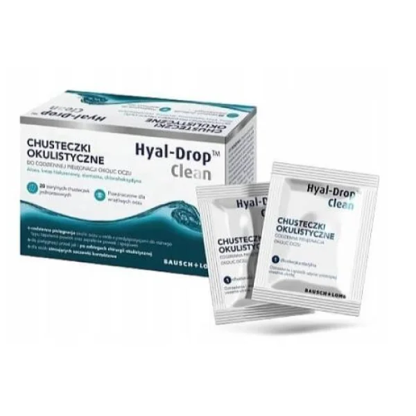 Hyal-Drop Clean, chusteczki okulistyczne, 20 saszetek