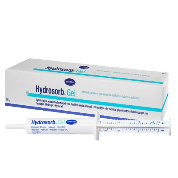 Hydrosorb Gel, przezroczysty opatrunek hydrożelowy, 15 g x 1 ampułkostrzykawka