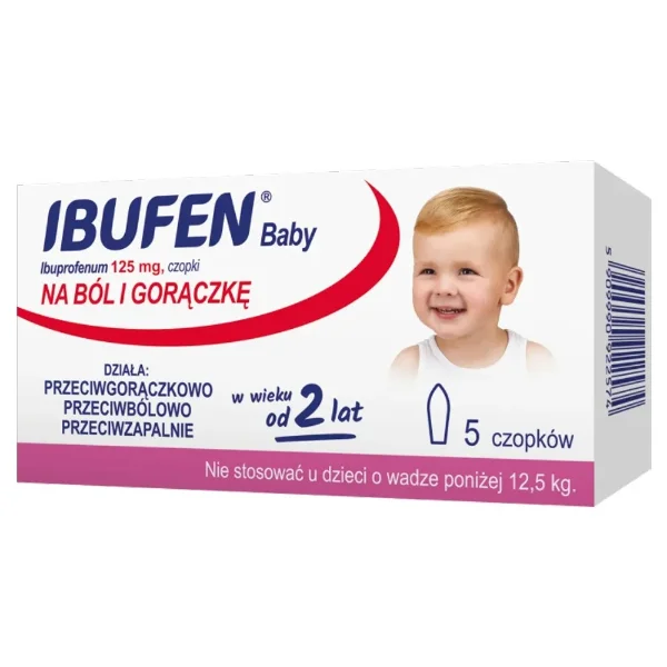 Ibufen Baby 125 mg, czopki od 2 lat, 5 sztuk