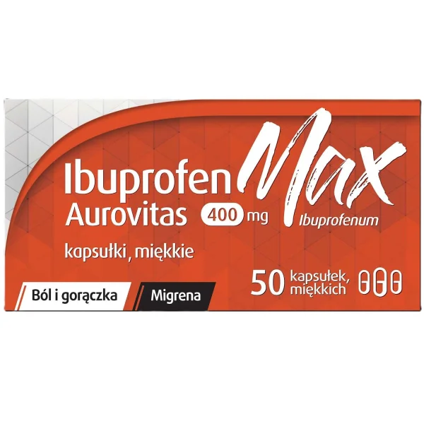 Ibuprofen Max Aurovitas 400 mg, 50 kapsułek miękkich