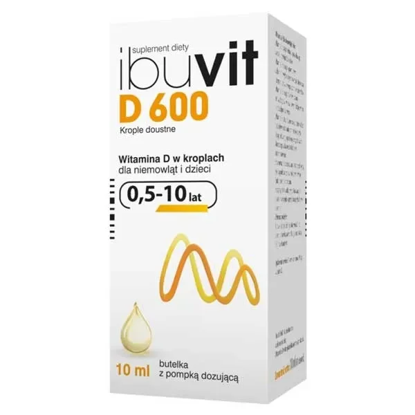 Ibuvit D 600, witamina D dla niemowląt i dzieci, krople doustne, 10 ml