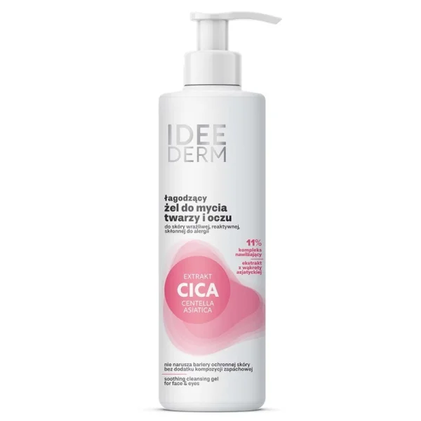 Idee Derm, łagodzący żel do mycia twarzy i oczu, 200 ml