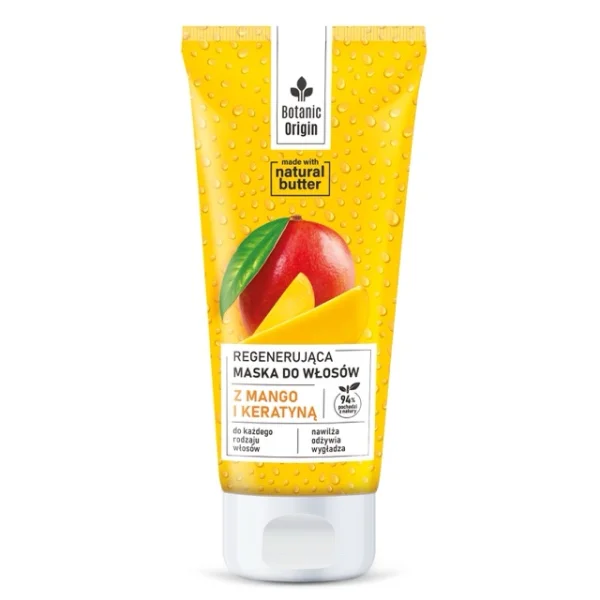 Botanic Origin, regenerująca maska do włosów z mango i keratyną, 200 ml