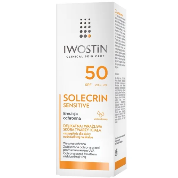 Iwostin Solecrin Sensitive, emulsja ochronna SPF 50, skóra wrażliwa, 100 ml
